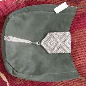 Anthrologie Gray Suede Bag